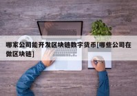 哪家公司能开发区块链数字货币[哪些公司在做区块链]