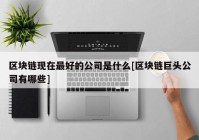 区块链现在最好的公司是什么[区块链巨头公司有哪些]